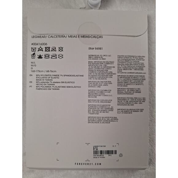 Forever 21 Women's Garter Black Patterned Tights Fall S/M & M/L - Picture 10 of 10